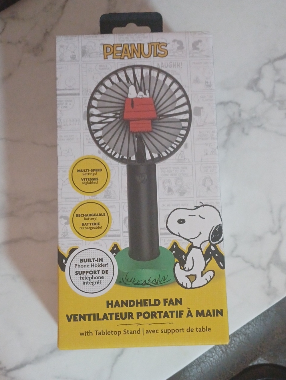 4/$60 New Peanuts Snoopy Handheld Fan With Tabletop Stand